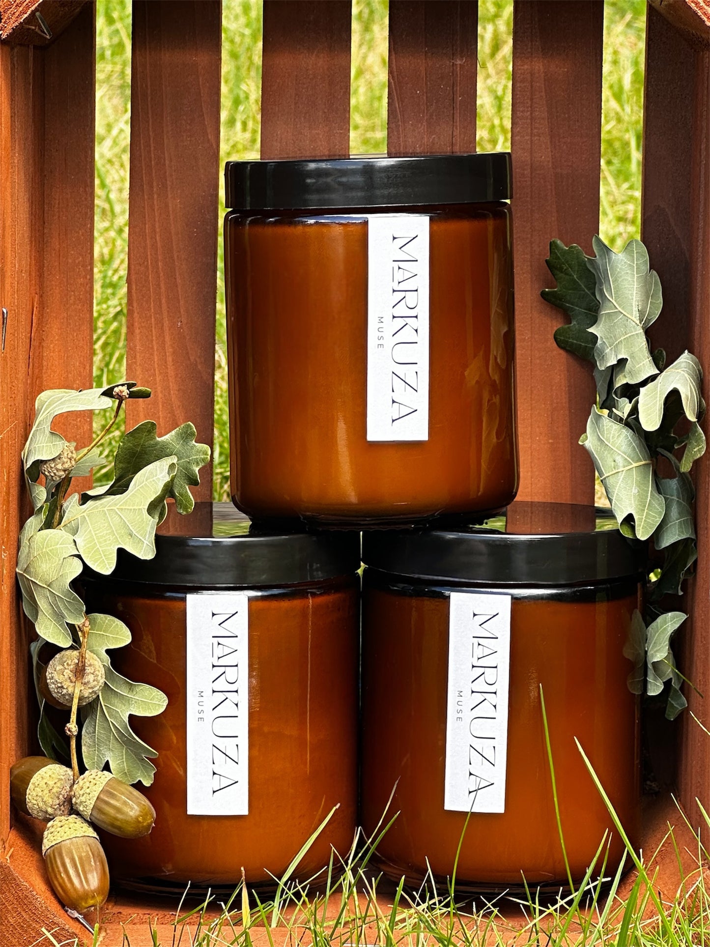 Amber Jar Wood Wick Candle - Autumn Collection
