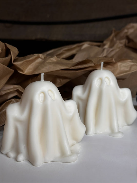 🕯 Ghost Pillar Candle (Unscented, 120g)