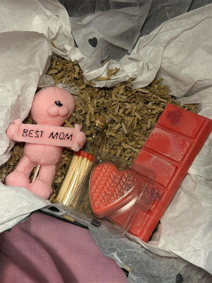Mother's Day Gift Box For Her – Candle, Wax Melt Bar, Matches & Custom Add-Ons (Car Freshener, Wax Melt, Extra Candle!)