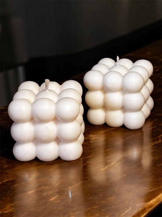 🕯️ Bubblet Pillar Candle — Unscented, 150g